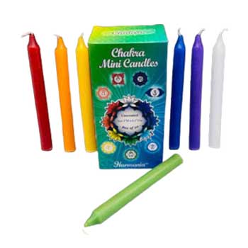 Chakra Chime Candle 1/2" dia 5" long 20 pack