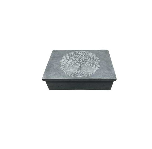 Tree of Life Soapstone Box 4x6