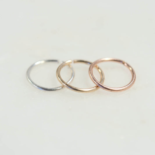 Tiny Tragus Hoop Plain Endless - Choose Your Metal and Gauge