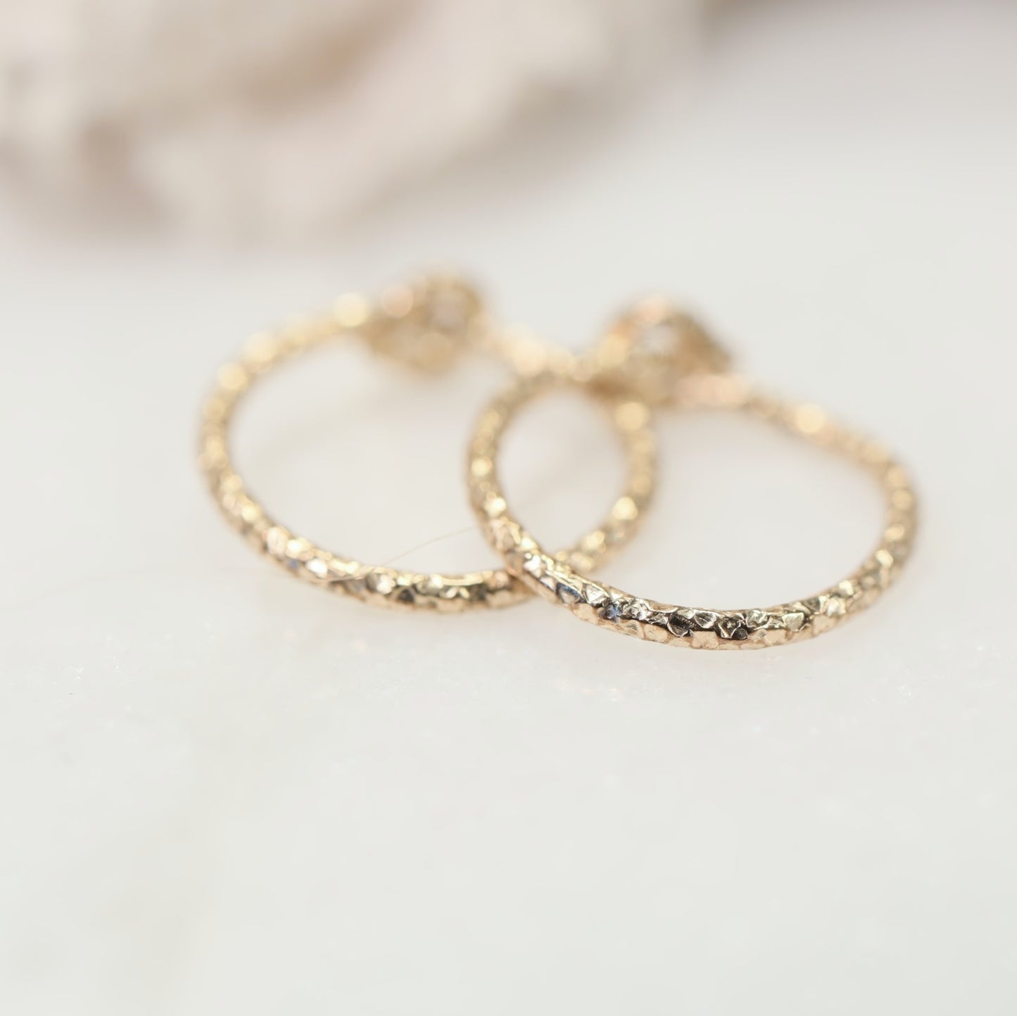 Tiny Hoop Earring Faceted - Choose Your Diameter, Gauge, Metal, Hoops For Men & Women