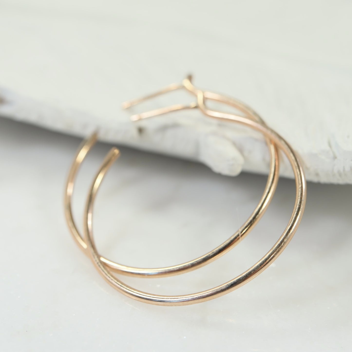 Hoop Earring Light Plain 1 inch Choose Your Metal