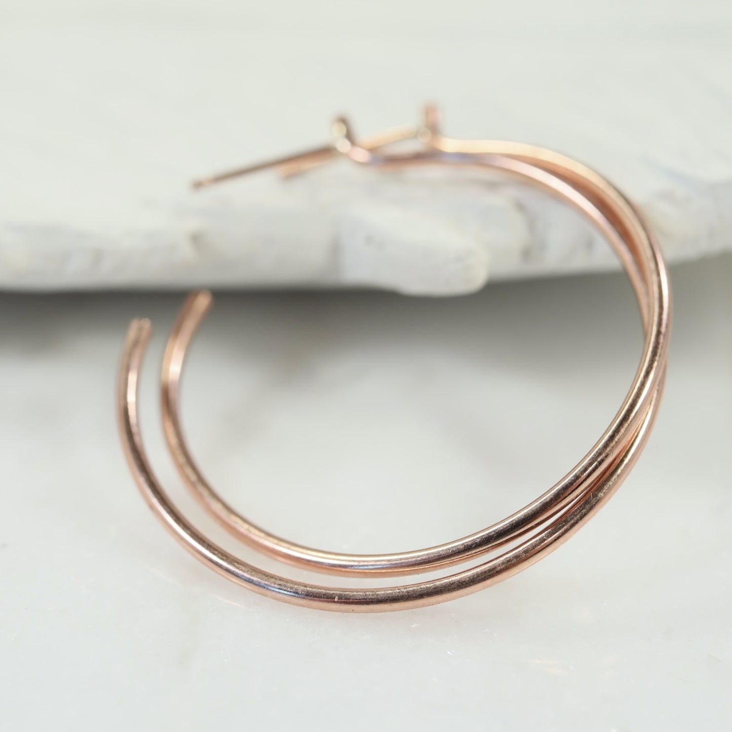 Hoop Earring Light Plain 1 inch Choose Your Metal