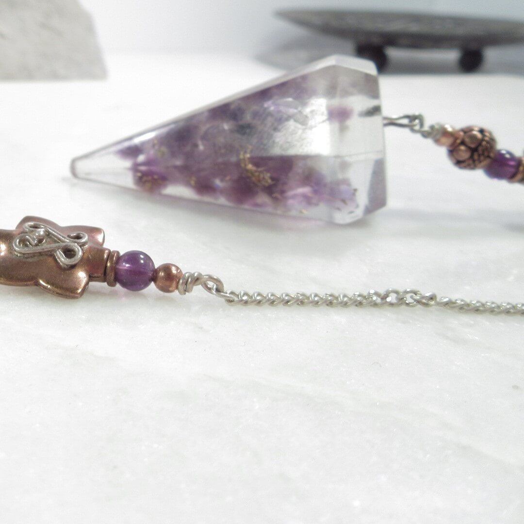 Pendulum Amethyst Chip Pendulum with Copper