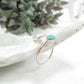 Rings Turquoise & White Topaz 1mm Wide Choose Your Metal, Size and Texture