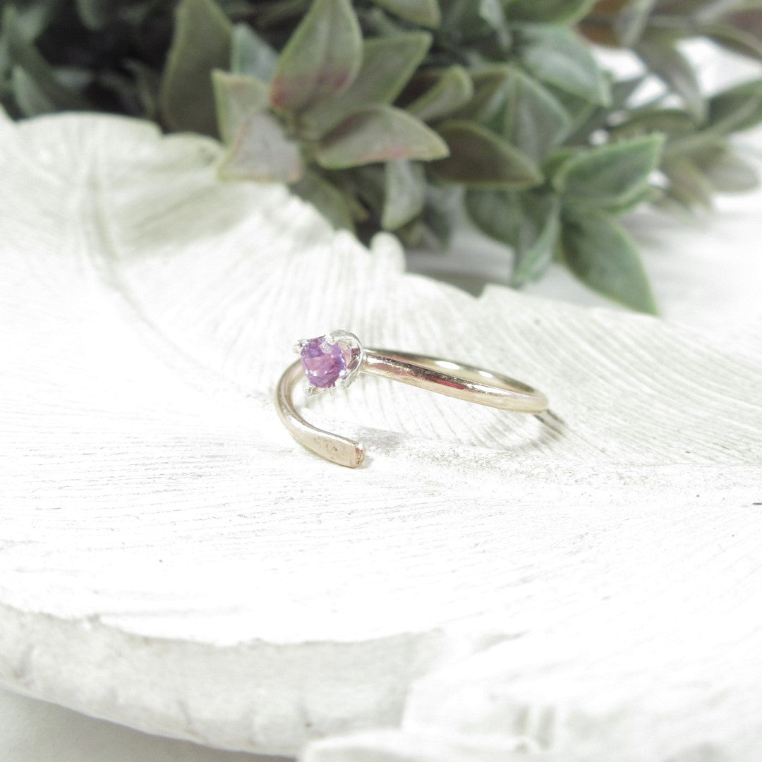 Rings Amethyst 1.5mm Wide Choose Your Metal, Size and Texture