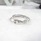 Nugget Stacking Rings Hearts Hammered Sterling Silver 2 Ring Set