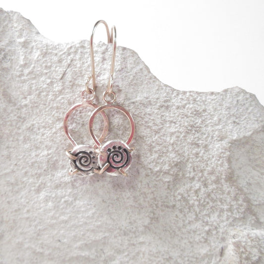 Nugget Earrings Spiral Mixed Metals Choose Your Color