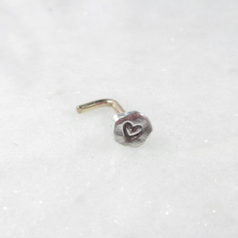 Nose Stud Nugget Heart 3mm