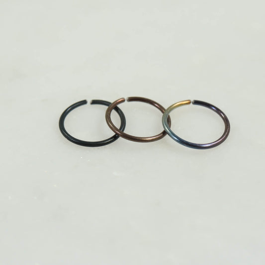 Nose Ring Endless Plain - Niobium, Choose Your Size & Color