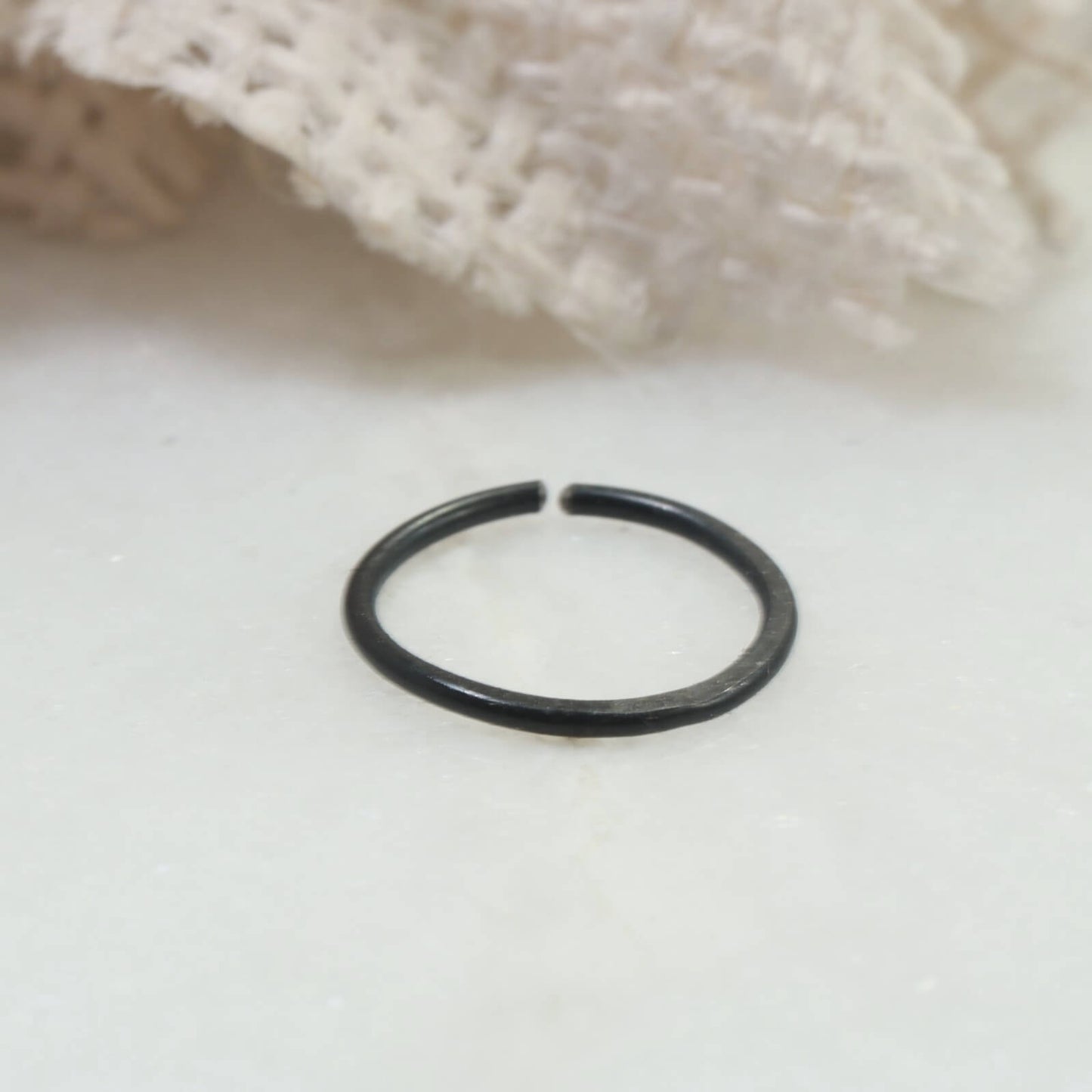 Nose Ring Endless Hammered - Niobium, Choose Your Size & Color