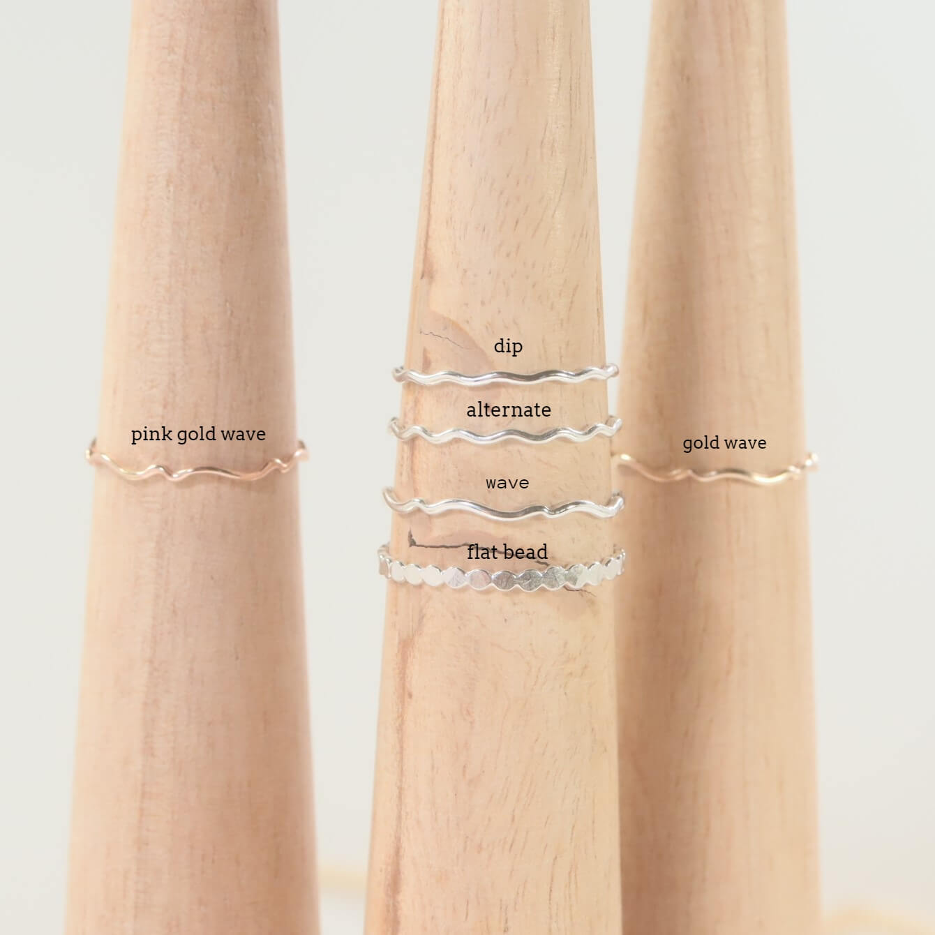 Nugget Stacking Ring Runes - Mixed Metals Choose Your Band & Symbol