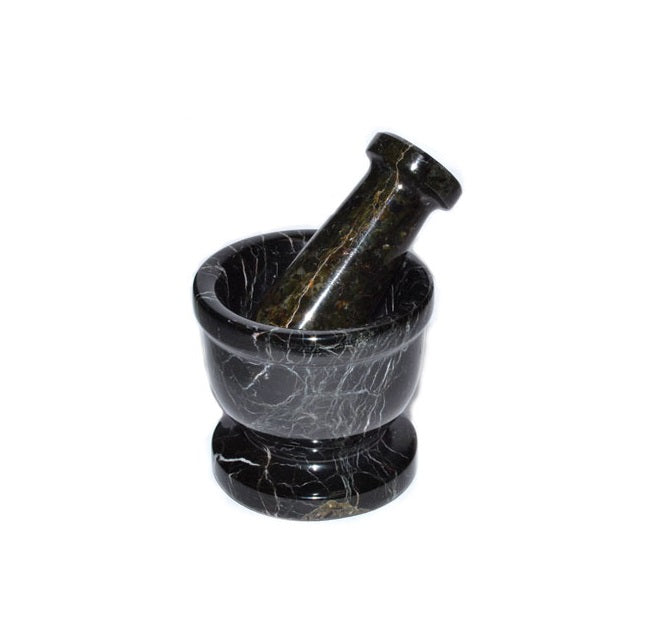 Black Zebra Mortar and Pestle Set 2.5 Inch