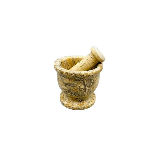 Fossil Coral Mortar and Pestle Set 2.5 Inch