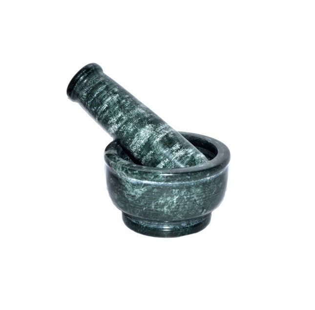 Green Marble Mortar and Pestle Set 4 Inch