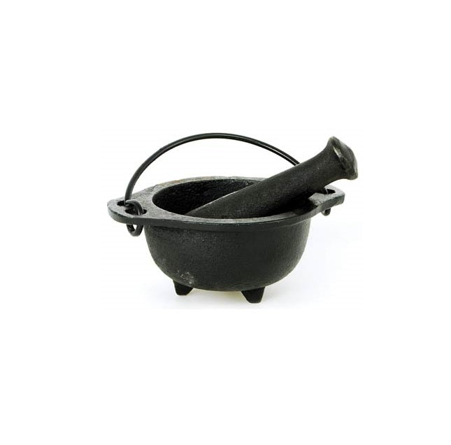 Cast Iron Cauldron Mortar and Pestle Set