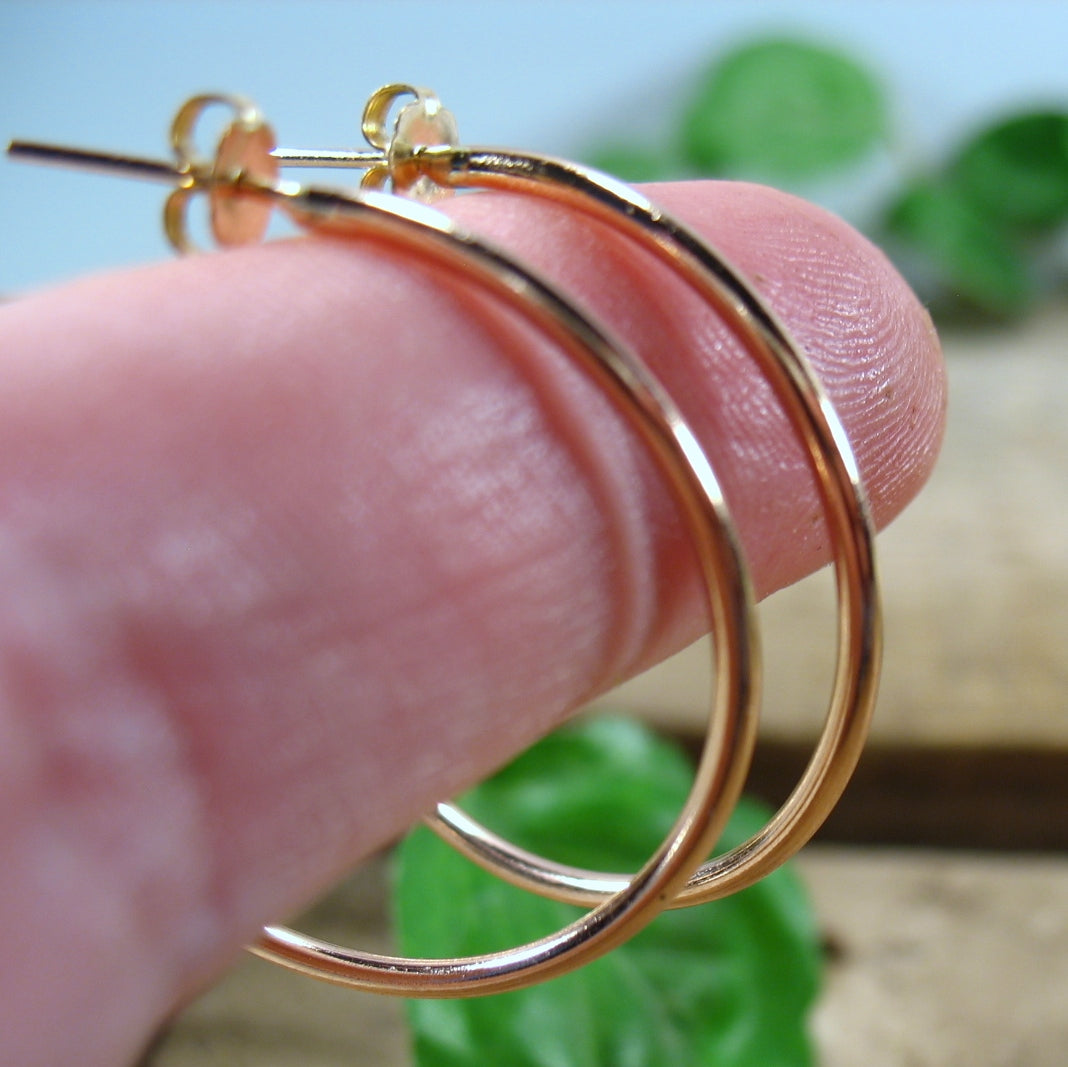 Hoop Earring Plain 1.5 inch Choose Your Metal