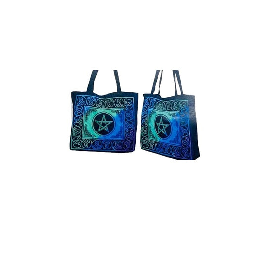 Pentagram Teal Tote Bag 15.7" x 17.7"