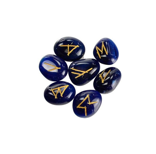 blue onyx rune stone set