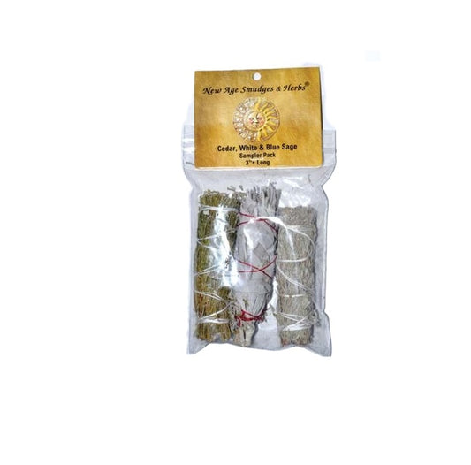 Cedar, White Sage, Blue Sage 3 Pk 4 Inch