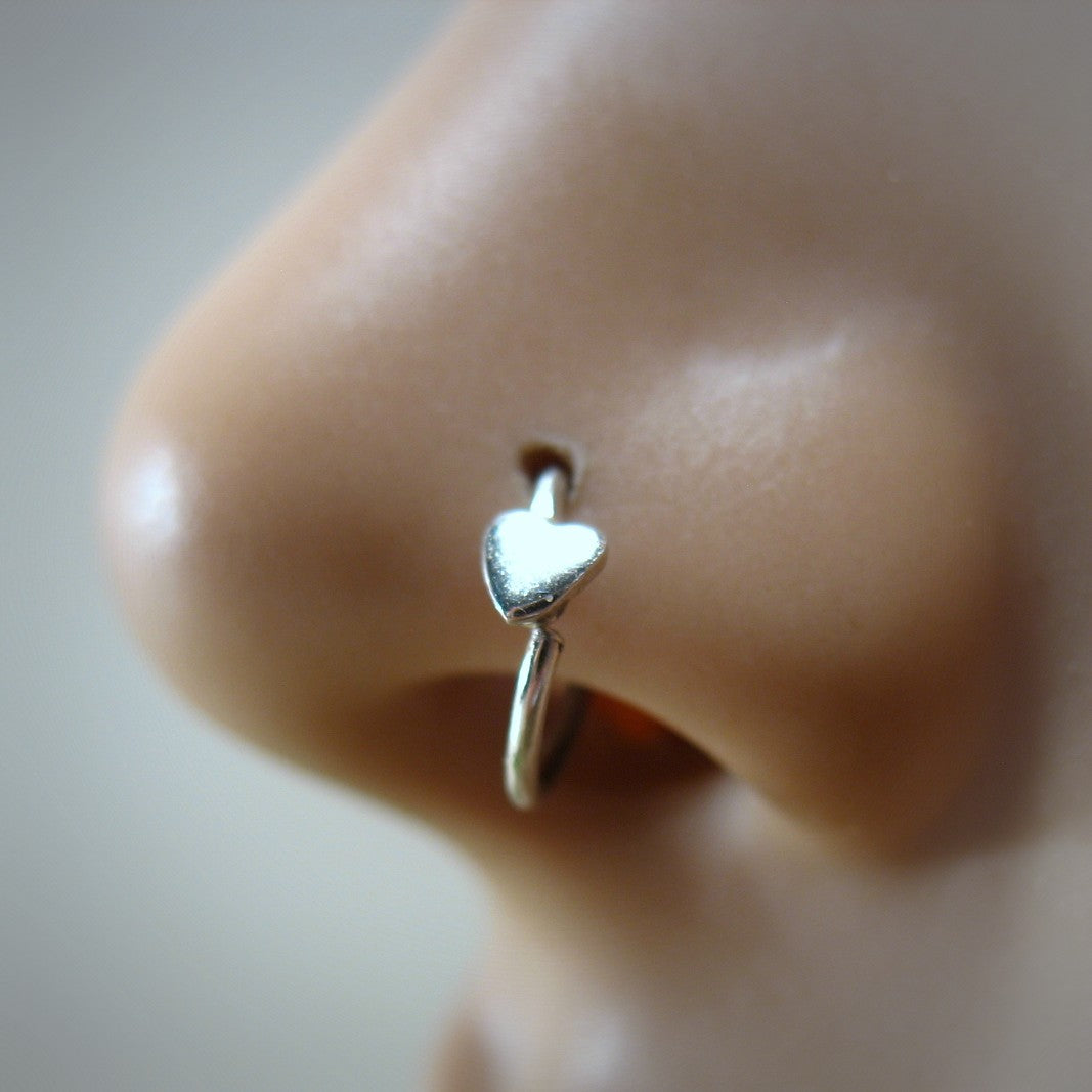 Cartilage Hoop Earring Hearts - Endless, Choose Your Diameter, Gauge, Metal