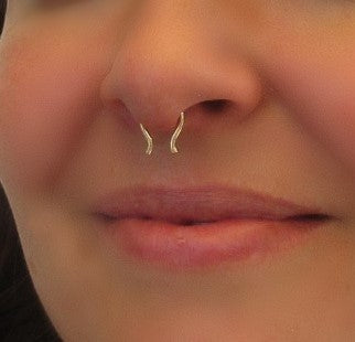 Septum Retainer Flared Shape - 14 Gauge, Choose Your Metal