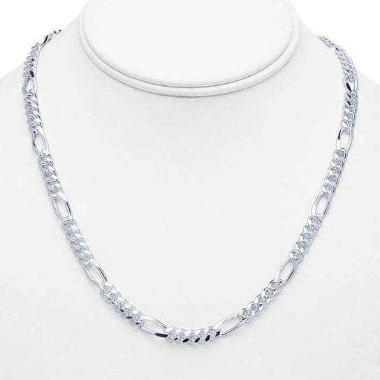 Sterling Silver 6mm Diamond-Cut Figaro Chain